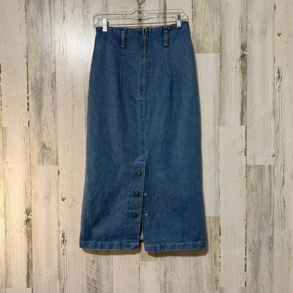 Vintage Classic Blue Denim Pencil Skirt